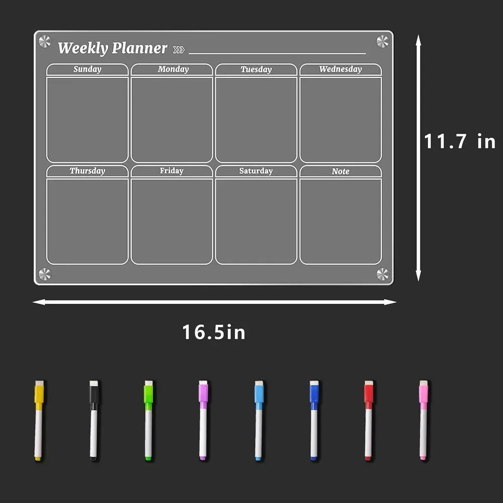 ACRYLIC CALENDAR  BOARD AND WEEKLY PLANNER